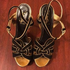 Yves Saint Laurent Tributes Black & Gold Suede